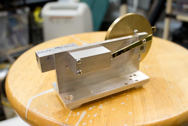 hand machined air power moter left view